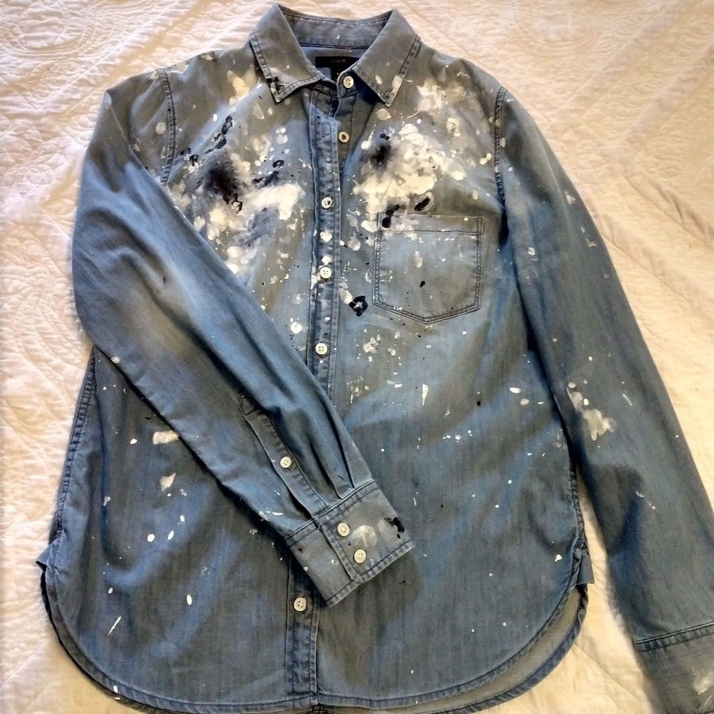 J. Crew Chambray Top, Long Sleeves, Size 6